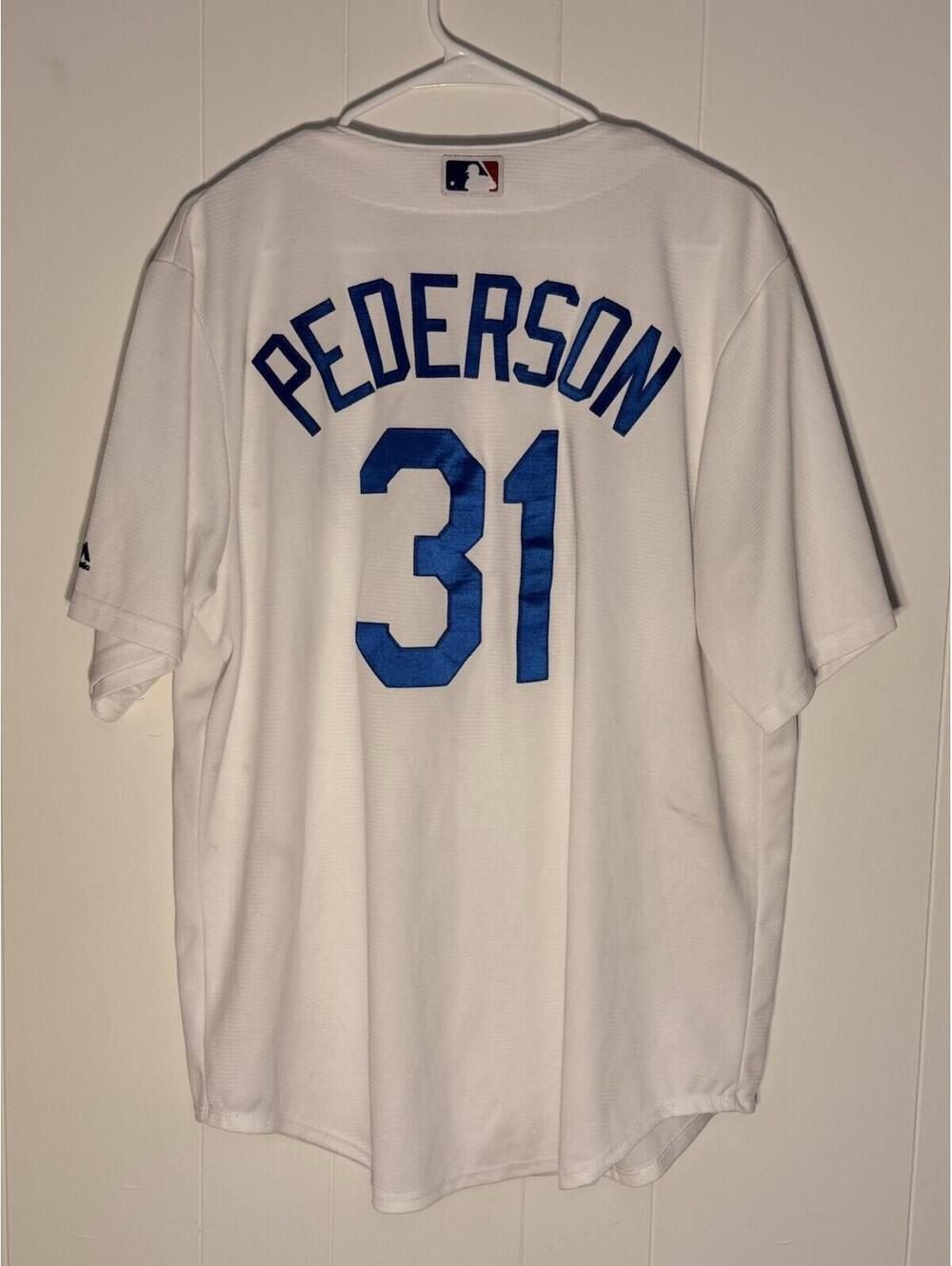 Dodgers Baseball Mens White Joc Pederson #31 Jersey Size L White Dodgers Jersey